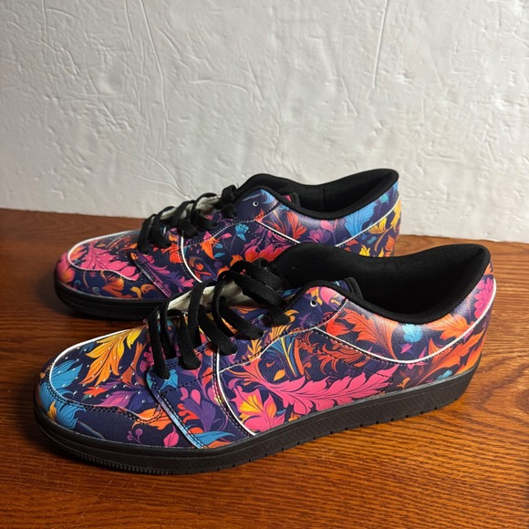 ZSZ Zone Other - ZSZ Zone Mens Floral Botanical Print Low Top Sneakers Multi Color Size 46 US 12